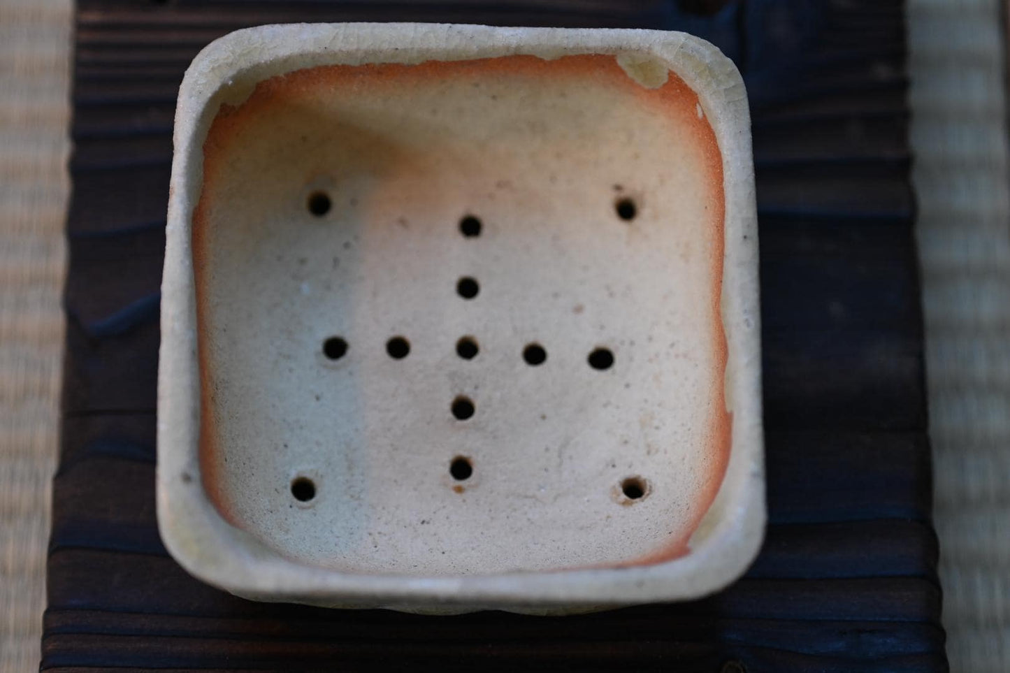 Handmade Japanese Rectangular Bonsai Pot – Natural Clay Glaze | Wabi-Sabi Mini Planter, Mame Bonsai Pot, Moss or Succulent Planter