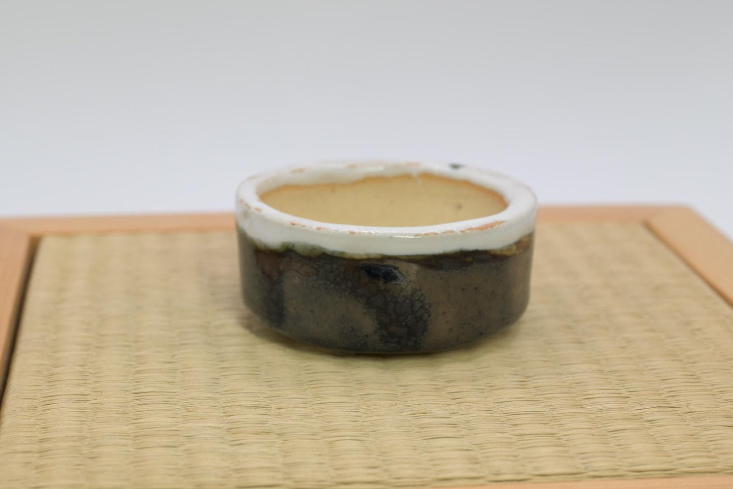One-of-a-Kind Handcrafted Mini Bonsai Pot | Round Gradient Glaze | Miyazaki Japanese Ceramic | Wabi-sabi Style