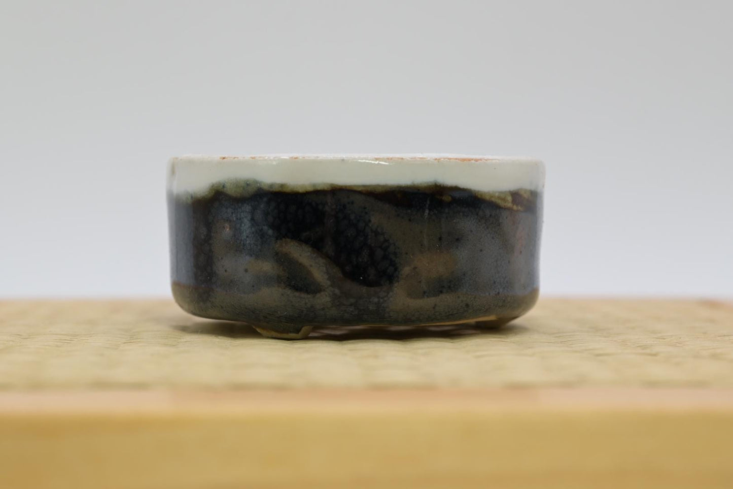 One-of-a-Kind Handcrafted Mini Bonsai Pot | Round Gradient Glaze | Miyazaki Japanese Ceramic | Wabi-sabi Style