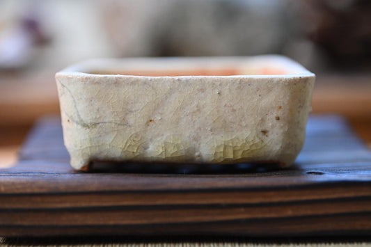 Handmade Japanese Rectangular Bonsai Pot – Natural Clay Glaze | Wabi-Sabi Mini Planter, Mame Bonsai Pot, Moss or Succulent Planter